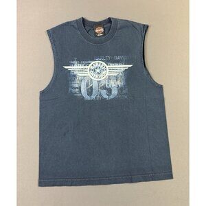 Rare Vintage Y2K Harley Davidson Motorcycle Wildcat London Kentucky Medium Blue